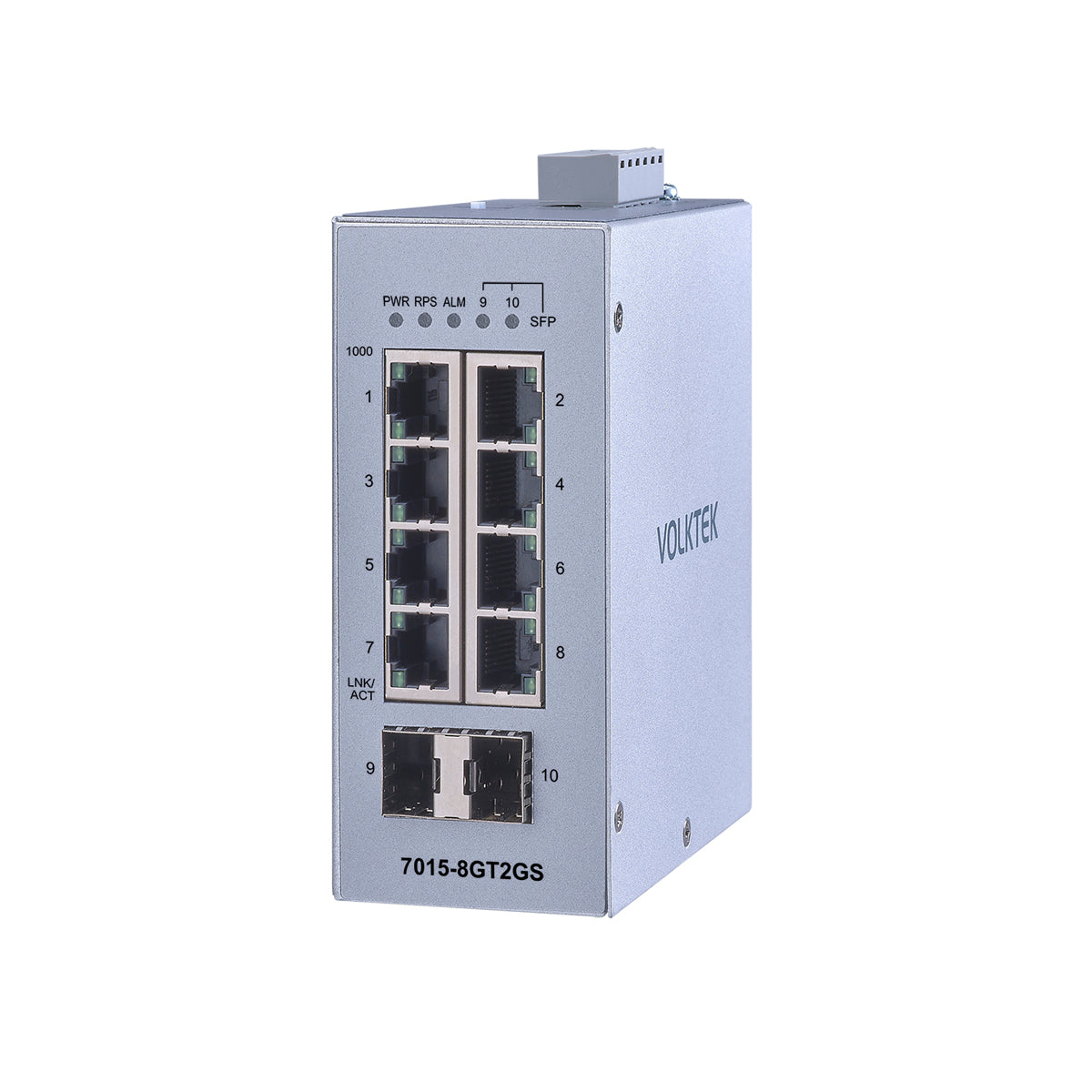 10埠工業千兆乙太網路DIN導軌交換器 - 7015-8GT2GS-I