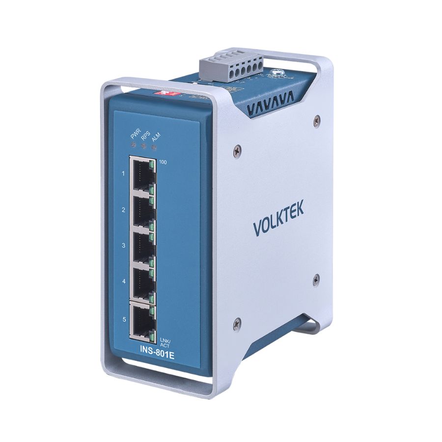 5 埠工業 Premium 乙太網路 DIN-Rail 導軌交換器 - INS-801E
