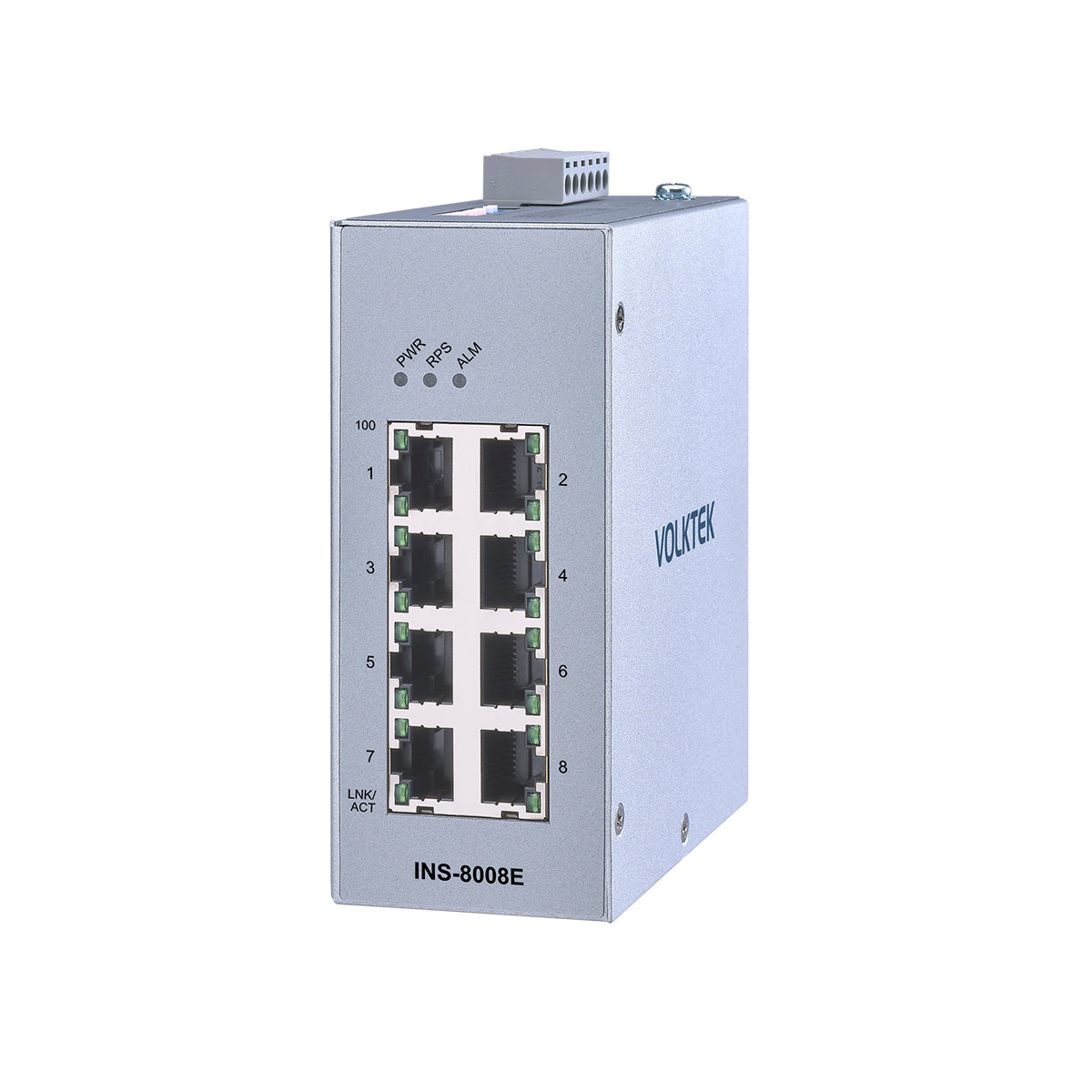 8-Port Industrial Premium Fast Ethernet DIN-Rail Switch - INS-8008E
