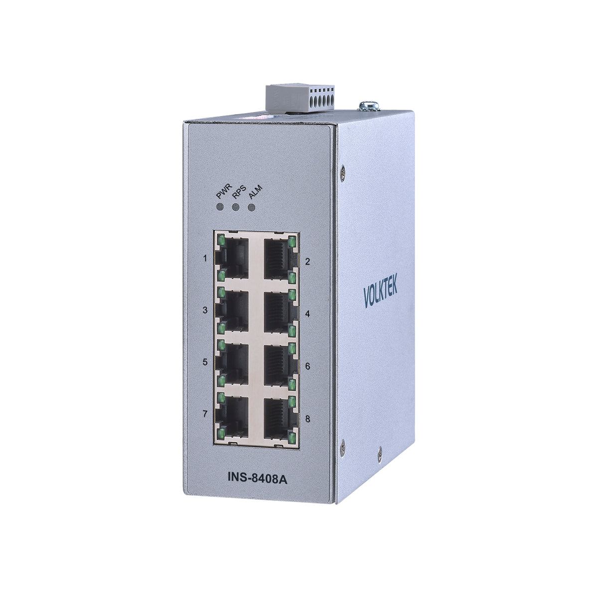 8 埠工業千兆乙太網路 DIN 導軌交換器 - INS-8408A