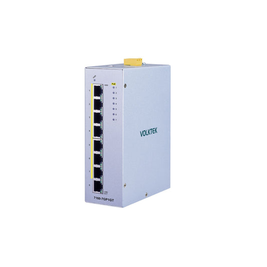 8埠工業千兆 PoE+ DIN-Rail 導軌式交換器-7160-7GP1GT-24V-I