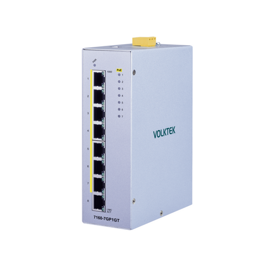 8埠工業千兆 PoE+ DIN-Rail 導軌式交換器-7160-7GP1GT-24V-I