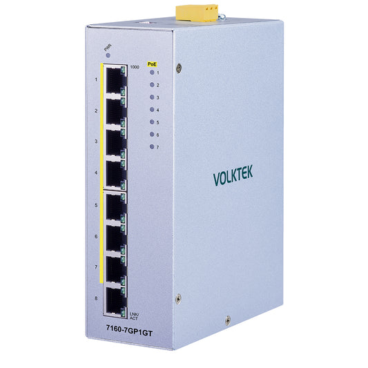 8埠工業千兆 PoE+ DIN-Rail 導軌式交換器 - 7160-7GP1GT-24V-I