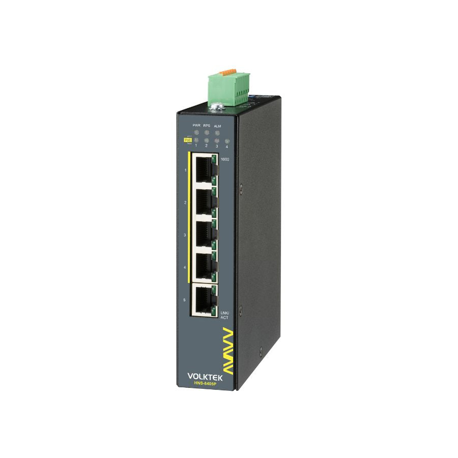 5-Port Industrial Gigabit PoE+ DIN-Rail Switch -HNS-8405P