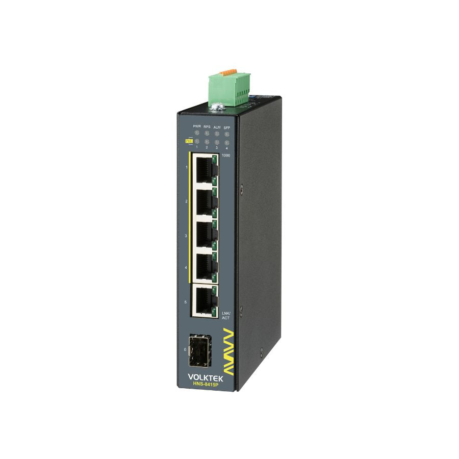 6-Port Industrial Gigabit PoE+ DIN-Rail Switch -HNS-8415P