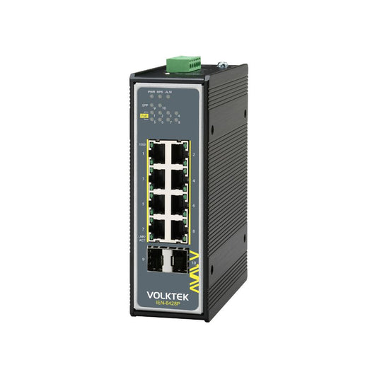 10-Port Industrial Gigabit PoE+ DIN-Rail Switch -HNS-8428P