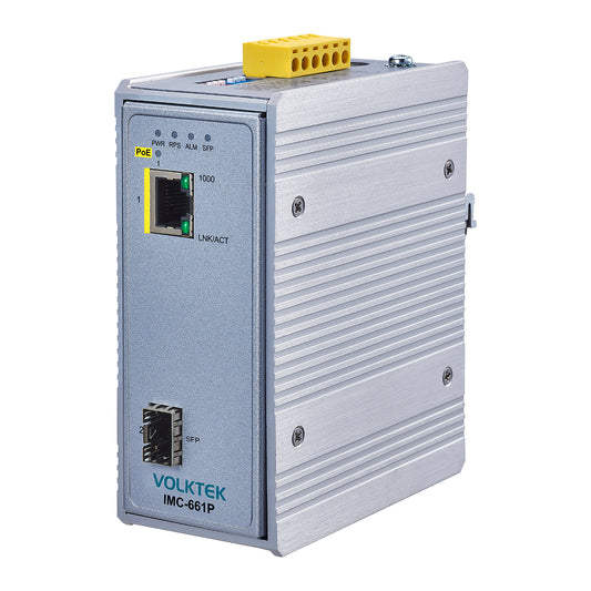 工業 SFP 至千兆 PoE+ 光纖轉換器 - IMC-661P