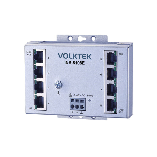 8埠工業高級快速乙太網路壁掛式交換器 - INS-8108E