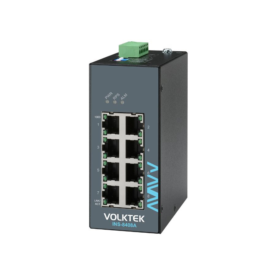 8-Port Industrial Gigabit Ethernet DIN-Rail Switch -INS-8408A