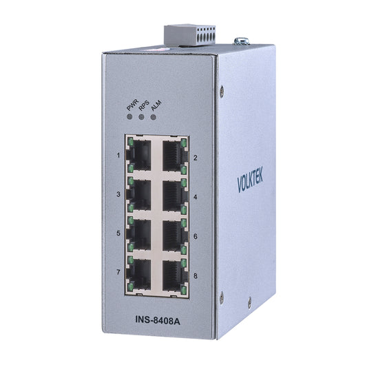 8 埠工業千兆乙太網路 DIN 導軌交換器 - INS-8408A